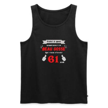 This Is What A Handsome 61-Year-Old Guy Looks Like - Men's Premium Organic Tank Top - black - Front - AI Model Male 178 light (178cm)