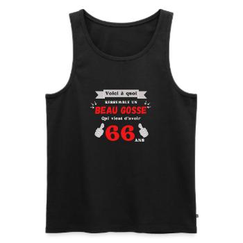 This Is What a Handsome 66-Year-Old Guy Looks Like - Men's Premium Organic Tank Top - black - Front - AI Model Male 178 light (178cm)