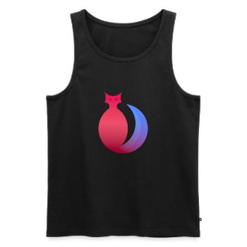 Katzendesign gemacht aus Kreise - Männer Premium Bio Tank Top - Schwarz - Vorne - AI Model Male 178 light (178cm)