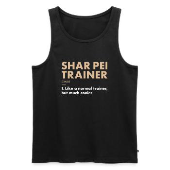 Shar Pei Entraîneur Definiton - Débardeur bio Premium Homme - noir - Devant - AI Model Male 178 light (178cm)
