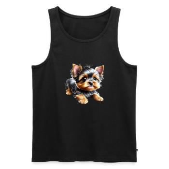 Dog Owner Yorkshire Terrier Puppy Dog - Men's Premium Organic Tank Top - black - Front - Michal (187cm)
