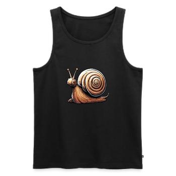 Snail / Animal / Crawling / Slimy / Slow - Men's Premium Organic Tank Top - black - Front - AI Model Male 178 light (178cm)