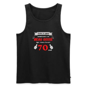 This is what a handsome 70-year-old looks like - Men's Premium Organic Tank Top - black - Front - Michal (187cm)