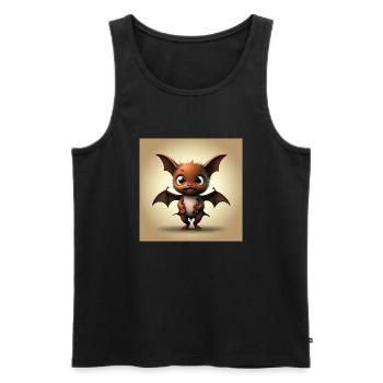 Happy Halloween cute bat scary funny spooky - Men's Premium Organic Tank Top - black - Front - Michal (187cm)