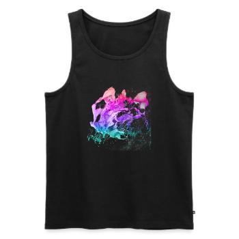 Spritzfarbe Reinbow Graffitti Kunst bunt - Männer Premium Bio Tank Top - Schwarz - Vorne - AI Model Male 178 light (178cm)