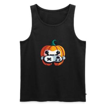 Halloween kleiner gaming Kürbisgeist - Männer Premium Bio Tank Top - Schwarz - Vorne - Michal (187cm)
