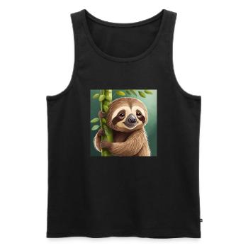 cute little sloth dragon funny - Men's Premium Organic Tank Top - black - Front - AI Model Male 178 light (178cm)