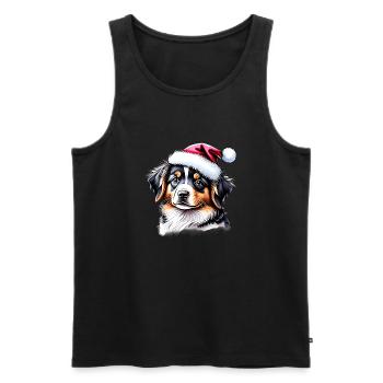 Australian Shepherd Christmas Dog Owner - Men's Premium Organic Tank Top - black - Front - Michal (187cm)