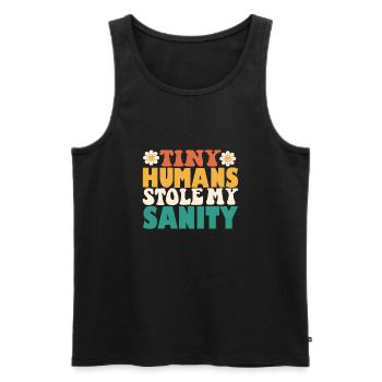 Lustige winzige Menschen haben meinen Verstand gestohlen - Männer Premium Bio Tank Top - Schwarz - Vorne - AI Model Male 178 light (178cm)
