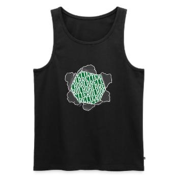 schwein freunde veggie buschland geek bärenfell - Männer Premium Bio Tank Top - Schwarz - Vorne - Michal (187cm)
