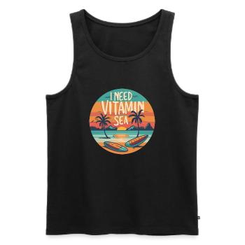 Vitamin sea - Men's Premium Organic Tank Top - black - Front - Michal (187cm)