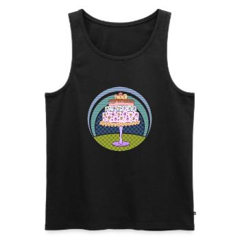 Cake - Men's Premium Organic Tank Top - black - Front - AI Model Male 178 light (178cm)