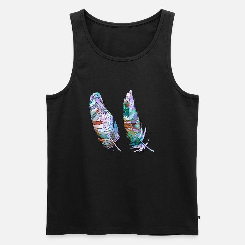 Feder - Männer Premium Bio Tank Top - Schwarz