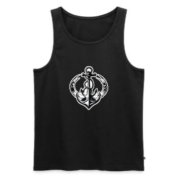 Anchor / Ahoy / Boat / Ship / Water / Sea / Lake - Men's Premium Organic Tank Top - black - Front - AI Model Male 178 light (178cm)