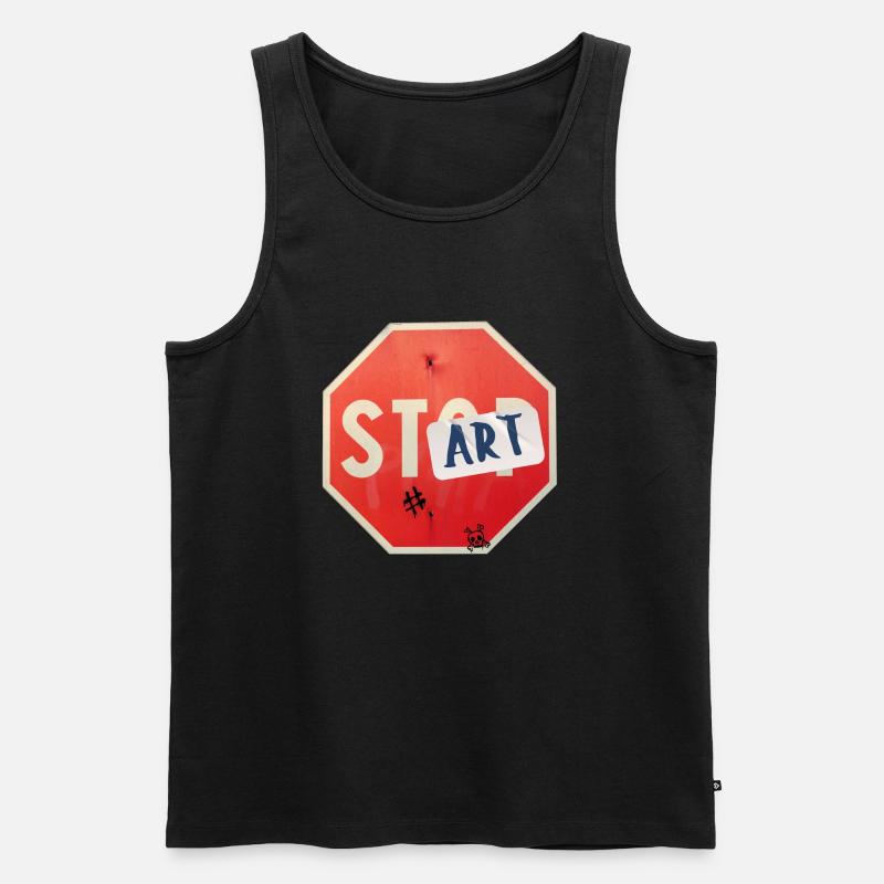 Start art Stop - Männer Premium Bio Tank Top - Schwarz