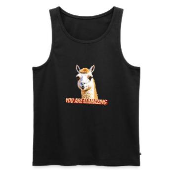 You are llamazing, funny llama - Men's Premium Organic Tank Top - black - Front - Michal (187cm)