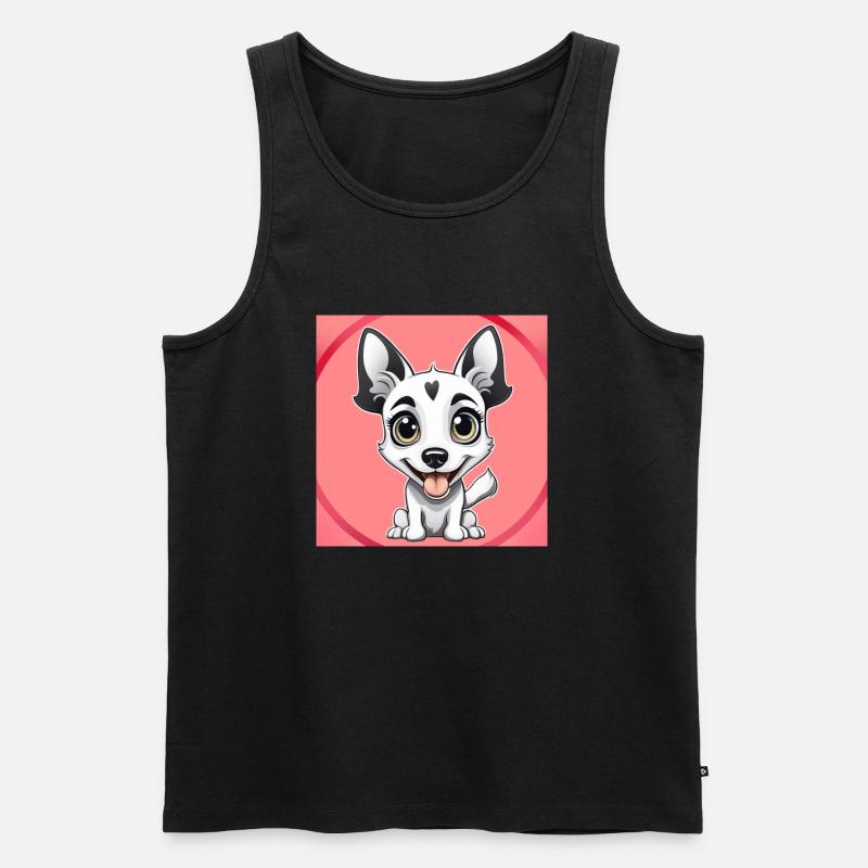 Hund Cartoon 3 - Männer Premium Bio Tank Top - Schwarz