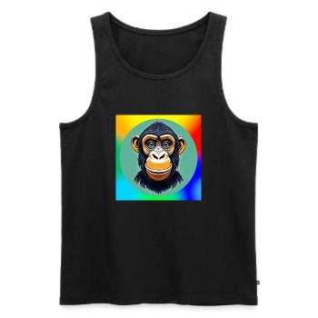 Schimpansen-Karikatur - Männer Premium Bio Tank Top - Schwarz - Vorne - AI Model Male 178 light (178cm)