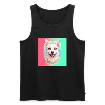 Dog Caricature 10 - Men's Premium Organic Tank Top - black - Front - AI Model Male 178 light (178cm)