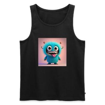 Joyeux Halloween monstre mignon effrayant drôle effrayant effrayant - Débardeur bio Premium Homme - noir - Devant - Michal (187cm)
