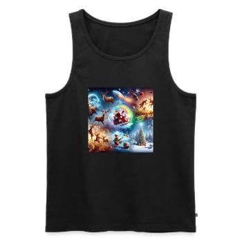 Christmas Midnight Mass Gifts Christmas Tree Santa Claus - Men's Premium Organic Tank Top - black - Front - AI Model Male 178 light (178cm)