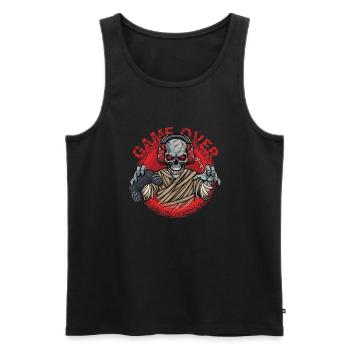 game over - Männer Premium Bio Tank Top - Schwarz - Vorne - AI Model Male 178 light (178cm)