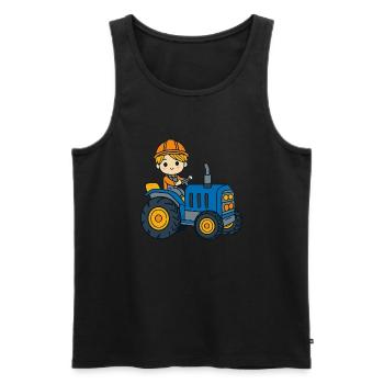 Tracteur Jeunes Enfants - Débardeur bio Premium Homme - noir - Devant - AI Model Male 178 light (178cm)