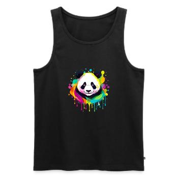 Panda - Débardeur bio Premium Homme - noir - Devant - Michal (187cm)