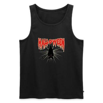Halloween-Fledermaus - Männer Premium Bio Tank Top - Schwarz - Vorne - Michal (187cm)
