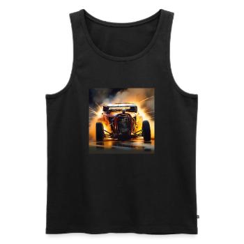 Rusty Hot Rod Rennen #8 - Männer Premium Bio Tank Top - Schwarz - Vorne - AI Model Male 178 light (178cm)