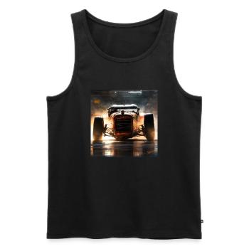 Rusty Hot Rod Rennen #9 - Männer Premium Bio Tank Top - Schwarz - Vorne - AI Model Male 178 light (178cm)