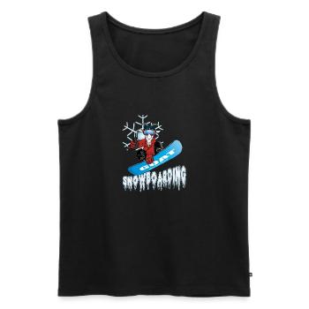 Snowboard de chèvre - Le plus grand de tous les temps - Débardeur bio Premium Homme - noir - Devant - AI Model Male 178 light (178cm)