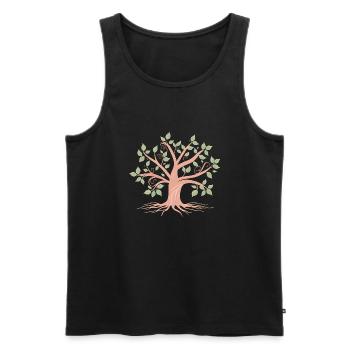 Lebensbaum Baum des Lebens Meditation Yoga - Männer Premium Bio Tank Top - Schwarz - Vorne - Michal (187cm)