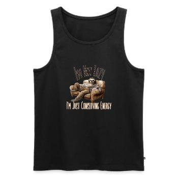 I'm Not Lazy, I'm Just Conserving Energy - Men's Premium Organic Tank Top - black - Front - Michal (187cm)