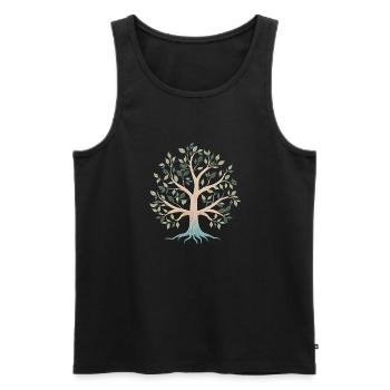 Lebensbaum Yoga Meditation Baum des Lebens - Männer Premium Bio Tank Top - Schwarz - Vorne - Michal (187cm)