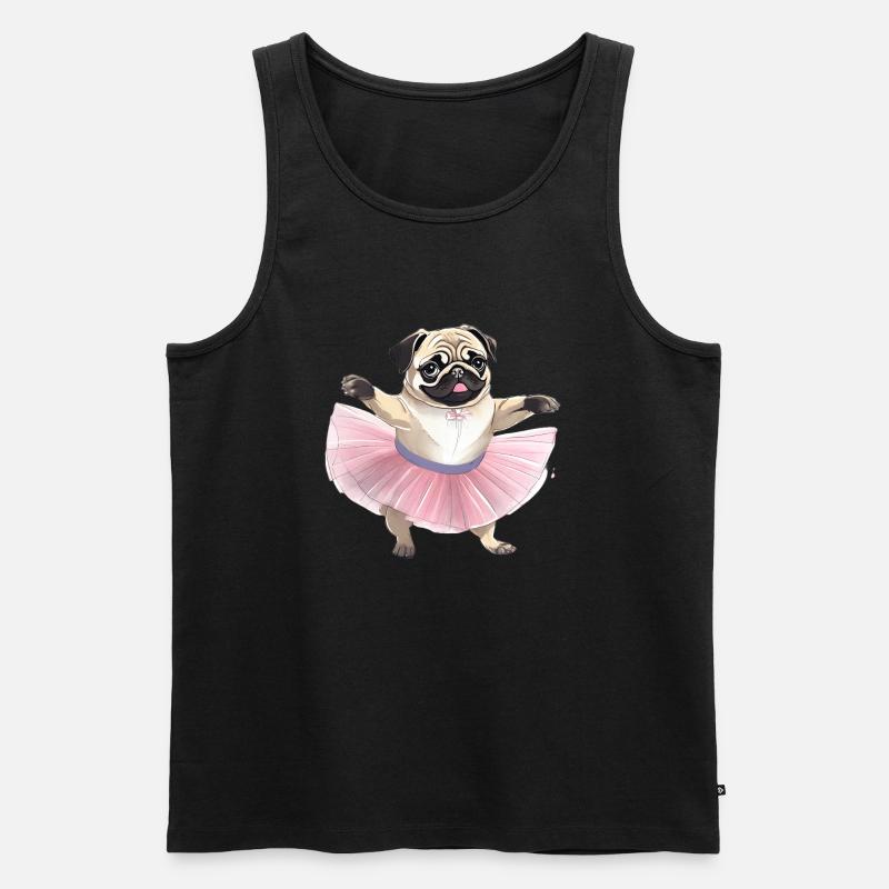 tanzender Mops - Männer Premium Bio Tank Top - Schwarz