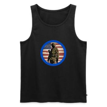 Veteran, Veteran, Armistice, Military. - Men's Premium Organic Tank Top - black - Front - AI Model Male 178 light (178cm)