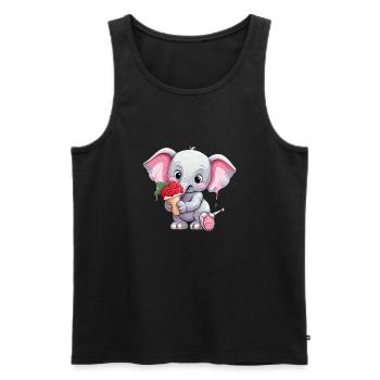 Süßer Elefant - Männer Premium Bio Tank Top - Schwarz - Vorne - Michal (187cm)