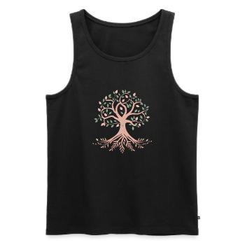 Lebensbaum Yoga Meditation Baum des Lebens - Männer Premium Bio Tank Top - Schwarz - Vorne - Michal (187cm)