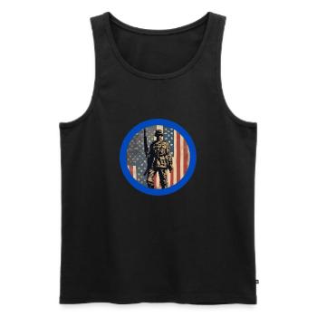 Vétérans,ancien combattant,armistice,us army,navy. - Débardeur bio Premium Homme - noir - Devant - AI Model Male 178 light (178cm)