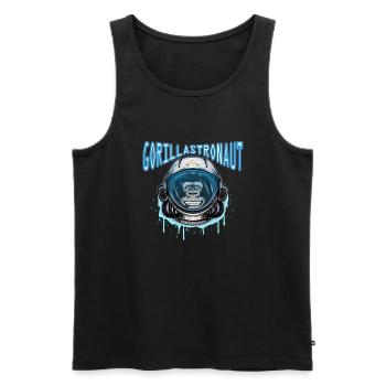 Gorilla Astronaut - Men's Premium Organic Tank Top - black - Front - AI Model Male 178 light (178cm)