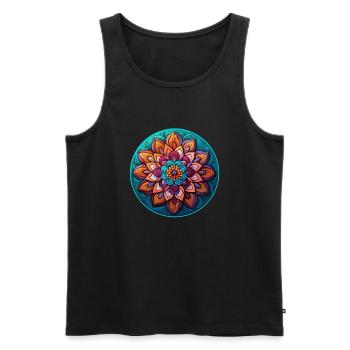 Mandala Blossom Relaxation - Men's Premium Organic Tank Top - black - Front - Michal (187cm)