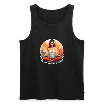 modern meditation - Men's Premium Organic Tank Top - black - Front - AI Model Male 178 light (178cm)
