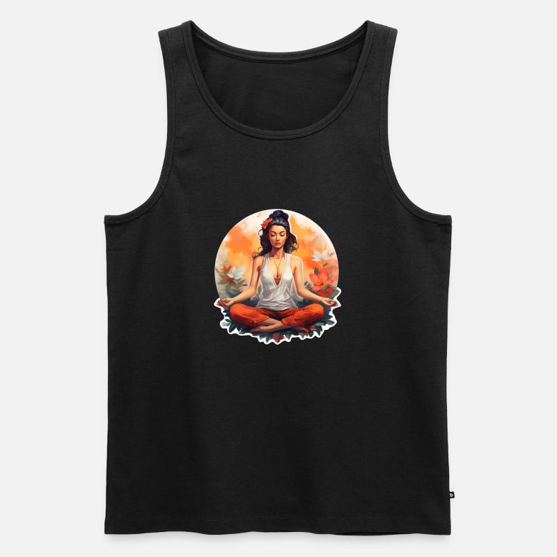 modern Meditation - Männer Premium Bio Tank Top - Schwarz