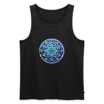 Mandala Relaxation - Débardeur bio Premium Homme - noir - Devant - Michal (187cm)