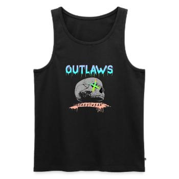 Outlaws skull skalle Motorway gangs Biker Club - Men's Premium Organic Tank Top - black - Front - AI Model Male 178 light (178cm)