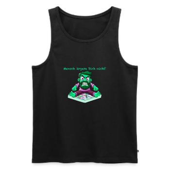 mensch ärgere dich nicht - Männer Premium Bio Tank Top - Schwarz - Vorne - AI Model Male 178 light (178cm)