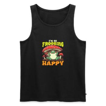 I´m so Frogging Happy - Männer Premium Bio Tank Top - Schwarz - Vorne - Michal (187cm)