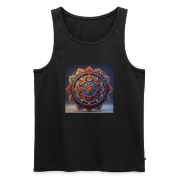 Mandala - AMOUR & PAIX - Débardeur bio Premium Homme - noir - Devant - AI Model Male 178 light (178cm)