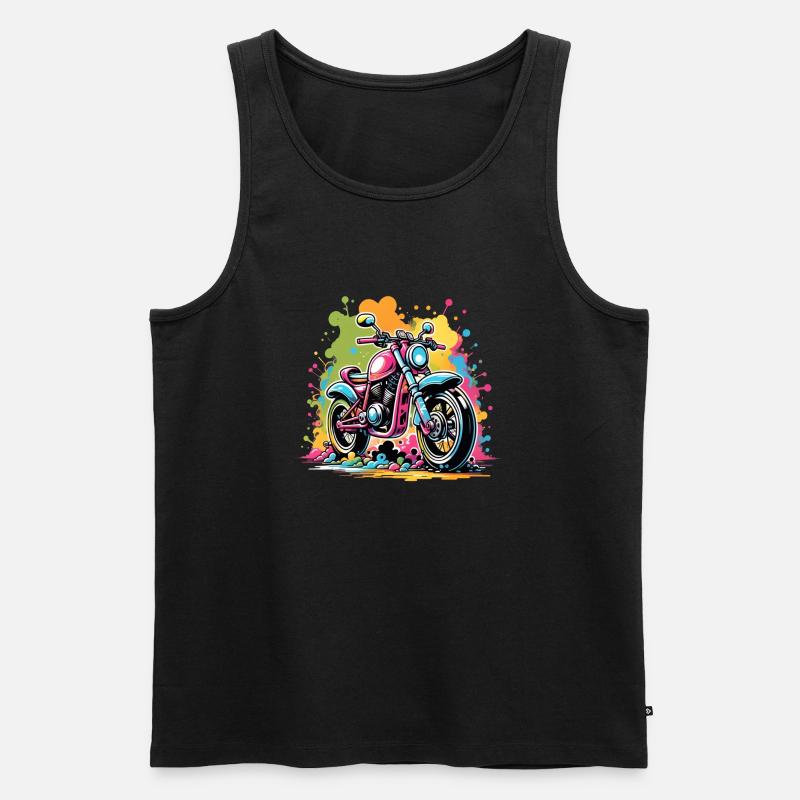 Motorrad - Biker - Graffiti - Männer Premium Bio Tank Top - Schwarz